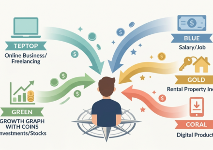 illustration showing how to diversify your income with multiple income streams