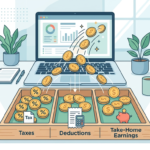 illustration showing how freelance and side hustle income is divided for taxes