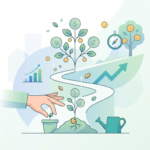 illustration of investing small amounts of money and growing wealth over time