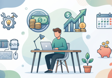 illustration showing how to start a side hustle alongside a regular job