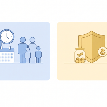 illustration comparing term life and whole life insurance side by side