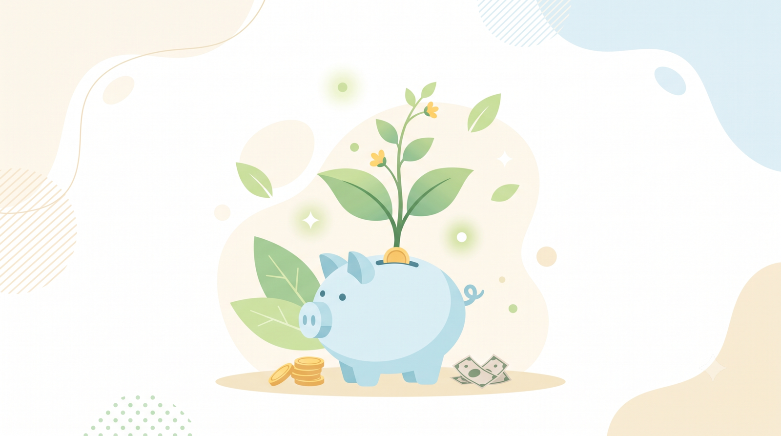 illustration of saving money gradually on a low income