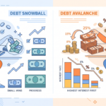 illustration comparing the debt snowball and debt avalanche methods