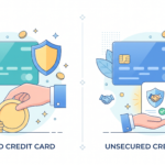 illustration comparing a secured and unsecured credit card