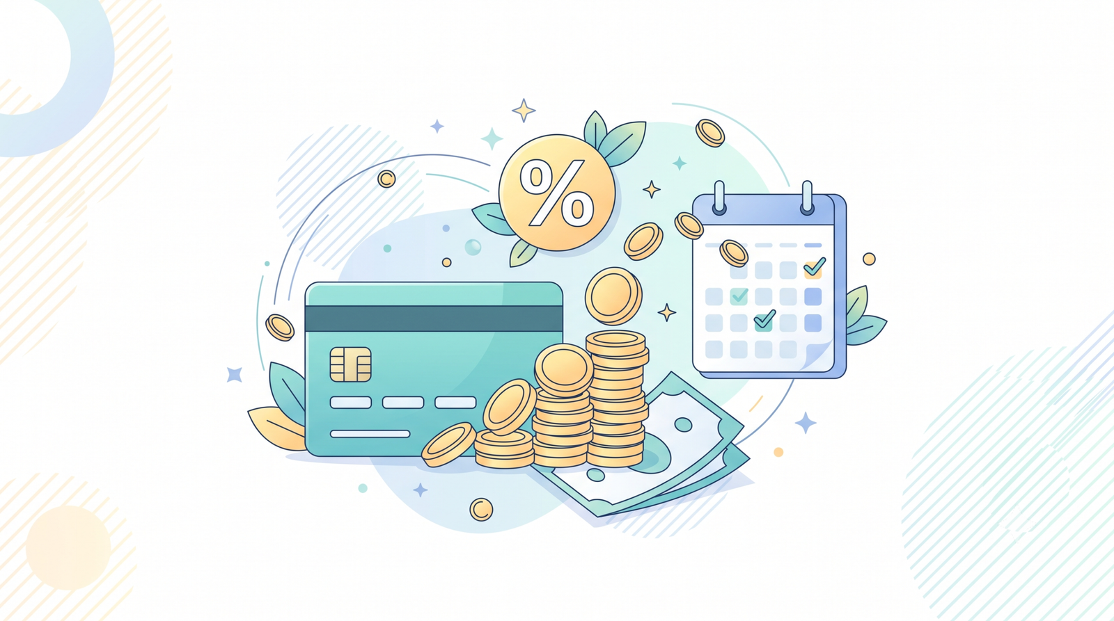 illustration of credit card interest growing on a card balance